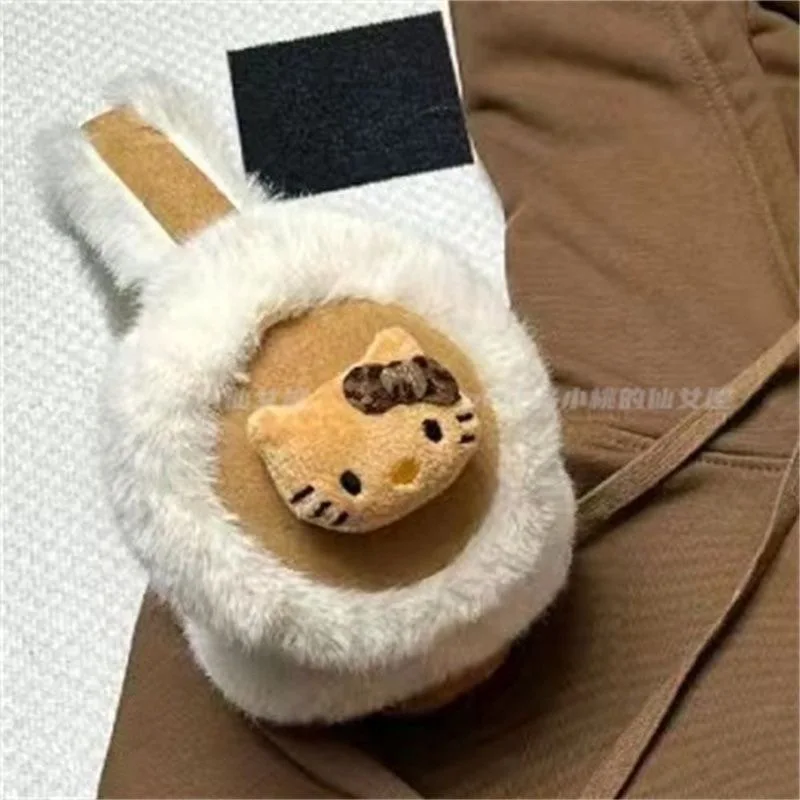 

Cute Sanrio Hello Kitty Ear Warm Earmuffs Cartoon Soft Earflap Plush Winter Earflaps Antifreeze Cold-Proof Earmuffs Warm Earm