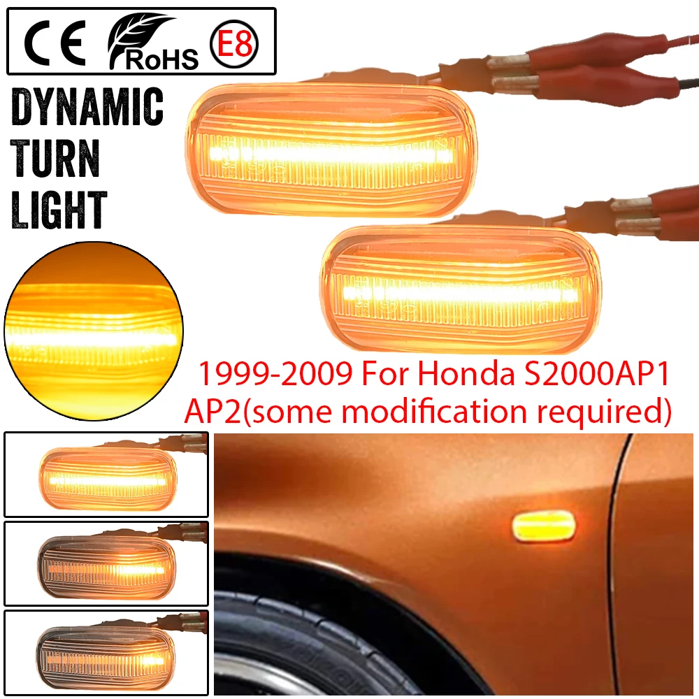 

2pcs For Honda Stream S2000 CR-V HR-V Civic City Fit Jazz Accord Repeater Signal Light Dynamic Side Marker Turn Signal Light