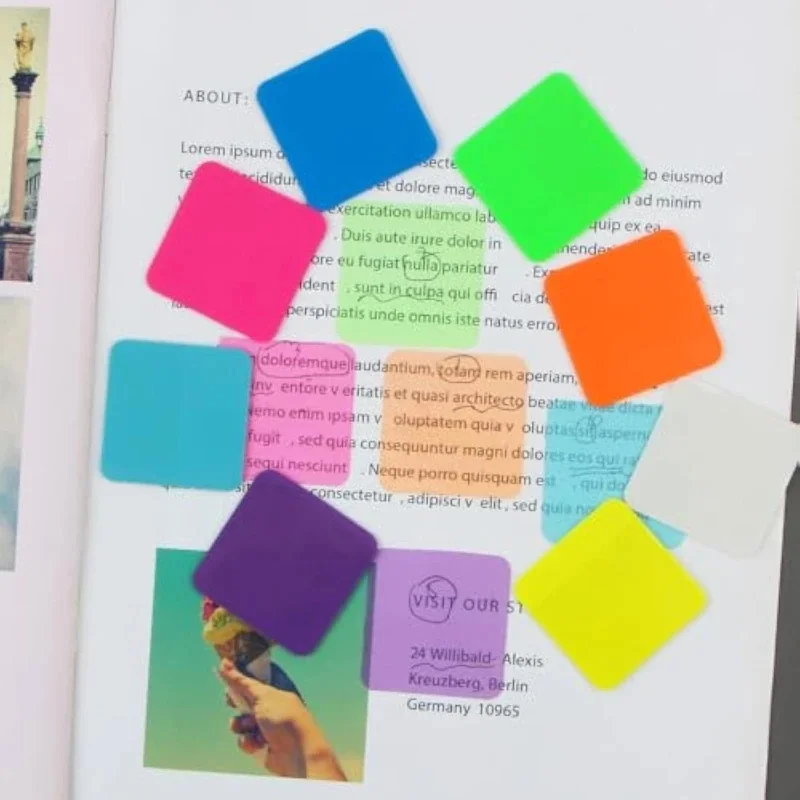1-6Bag 160 Sheets 8 Colors INS Waterproof Sticky Notes memo Pads Notepads N-time sticker School Stationery Office Supplies