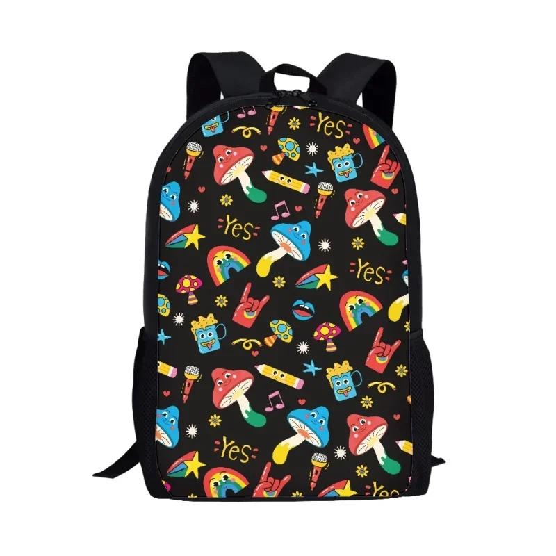 Creative Mushroom Alien Print Students School Bag Teenagers Daily Casual Backpack Laptop Bags Women Men Travel Storage Rucksacks