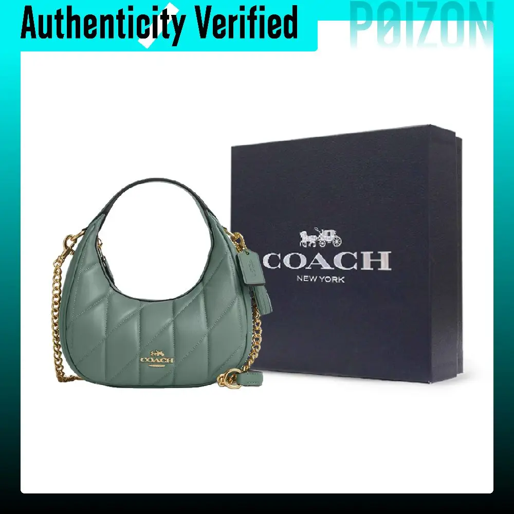 COACH CARMEN Nappa Leather One Shoulder Handbag Small Women's Green CY710-IMO4Q