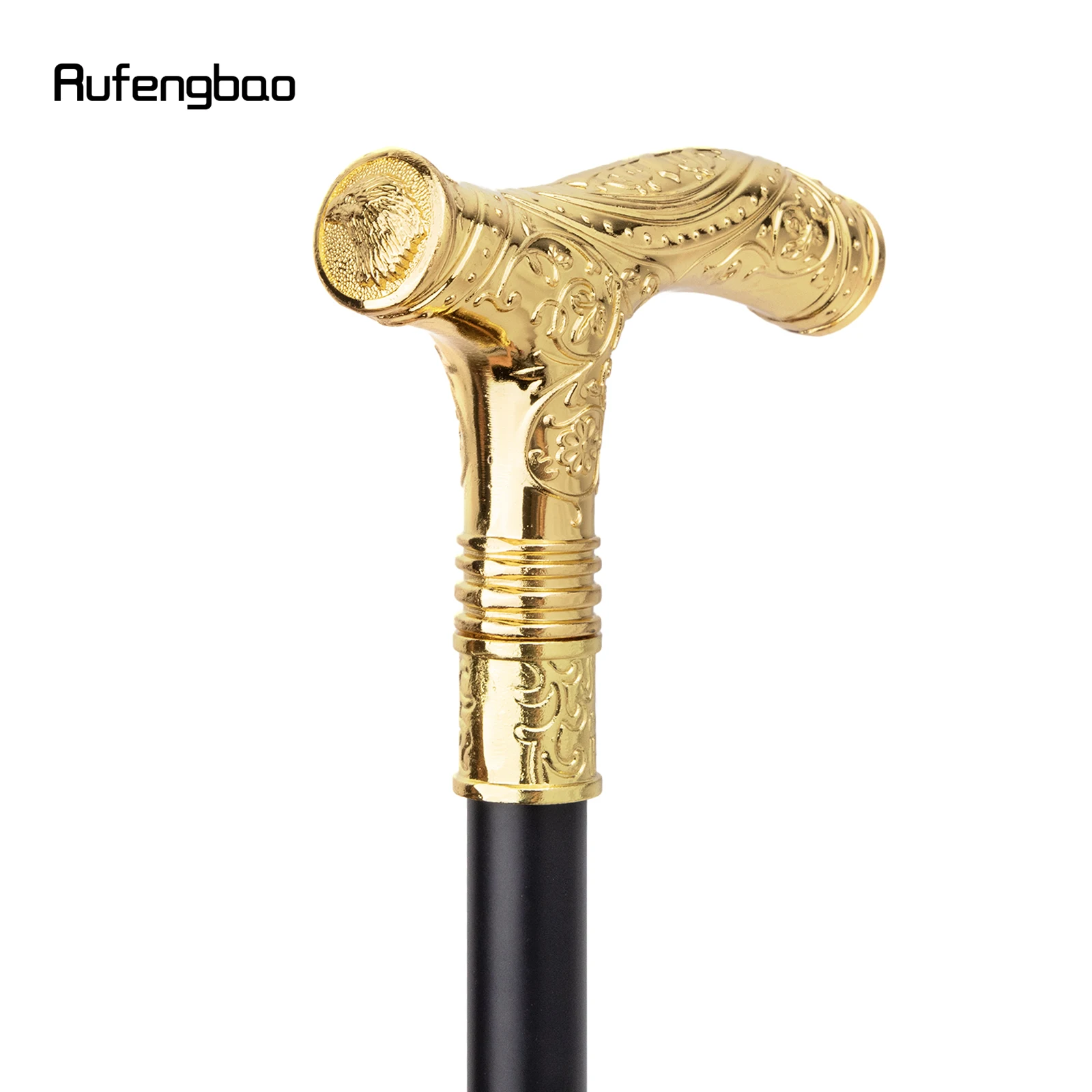 Golden Eagle Cabeça Flor Única Joint Walking Stick com Placa Escondida, Cana Cosplay Crosier, Self Defense Fashion, 93cm