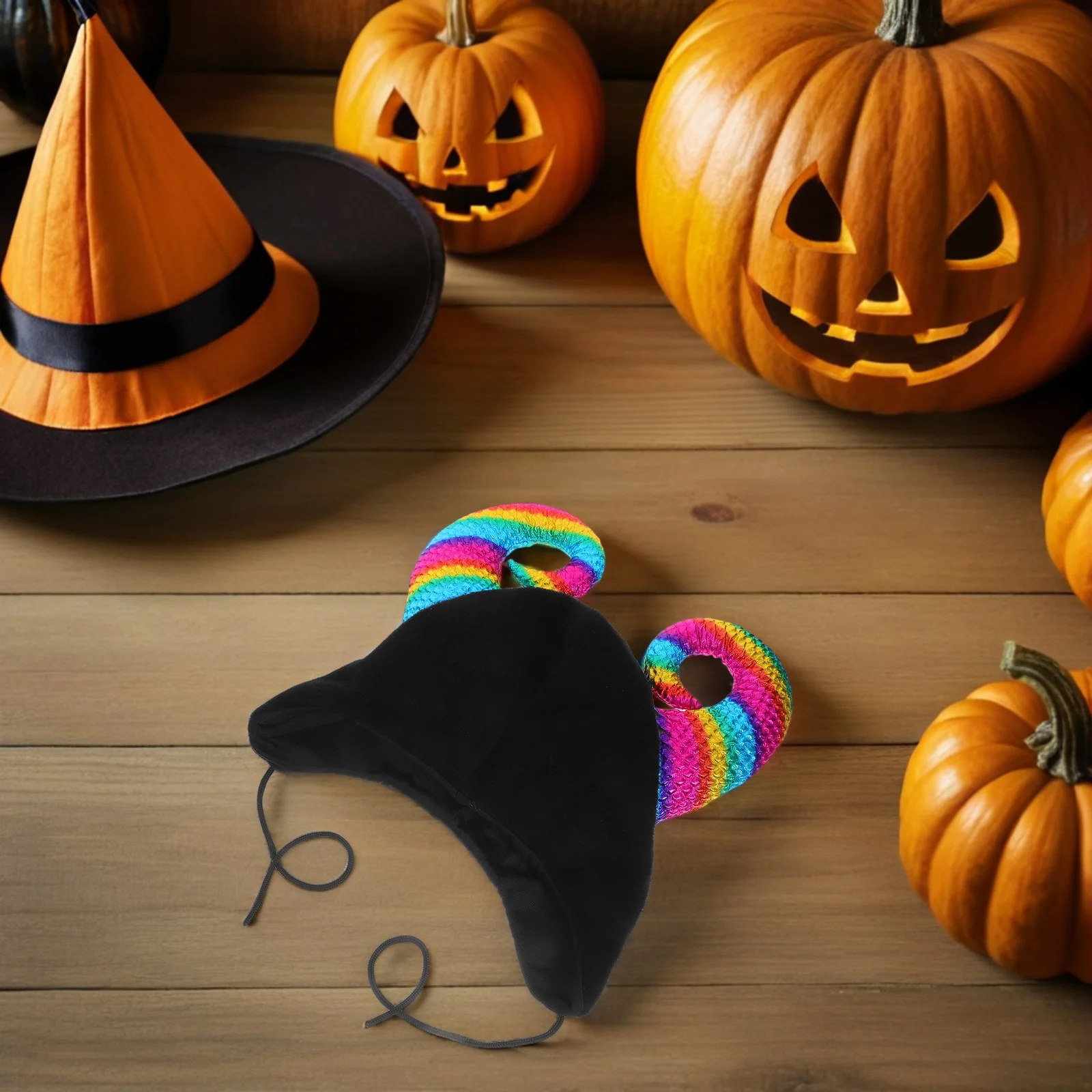 

Ox Horned Witch Hat Cow Cosplay Beanie with Horns Clothing Bull Funny Headwear Costume for Skiing Child