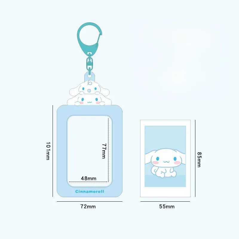 Kawaii Sanrio Card Holder Kpop Style Hello Kitty Cinnamoroll Kuromi My Melody Photo Card Keychain Bag Pendant Student Gift