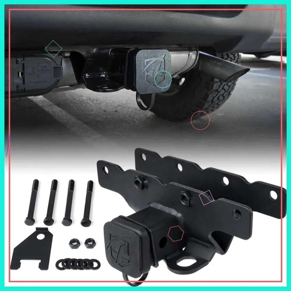 

Jeep Wrangler JL JLU Tow Hitch for 2018-2025 Models, 2-Inch Receiver with Cover