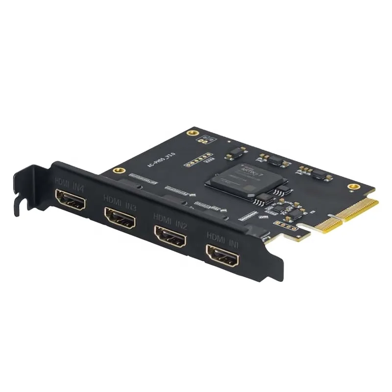 Game 1080p60 Vmix OBS Streaming Win10 Linux 4 Channel HDMI Video Capture Card Box PCIe