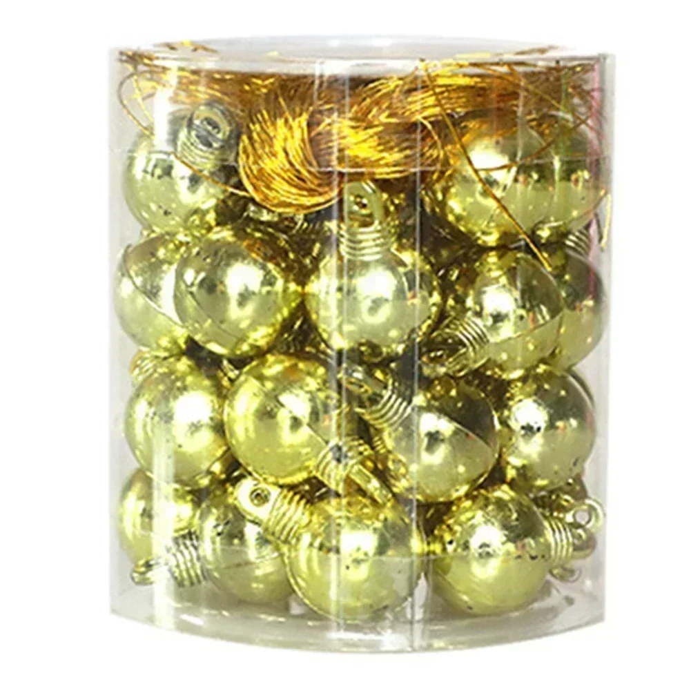 48PCS Christmas Balls Christmas Tree Ornaments 2025 New Year 15mm Mini Hanging Ball For Indoor Home Wedding Party Noel Navidad