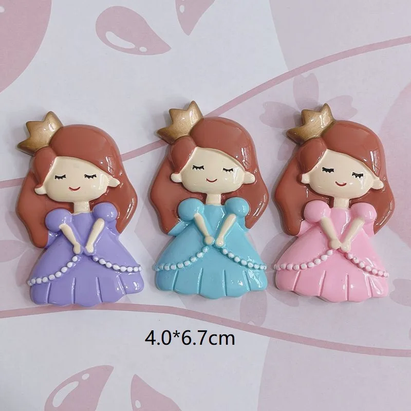 2pcs DIY Large Princess Castle cartoon figure miniature diy crafts charms resin flatback cabochons