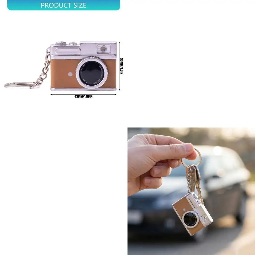 F1CF Creative Mini Camera Model Glowing Keychain With Flash And Sound For Party Gifts