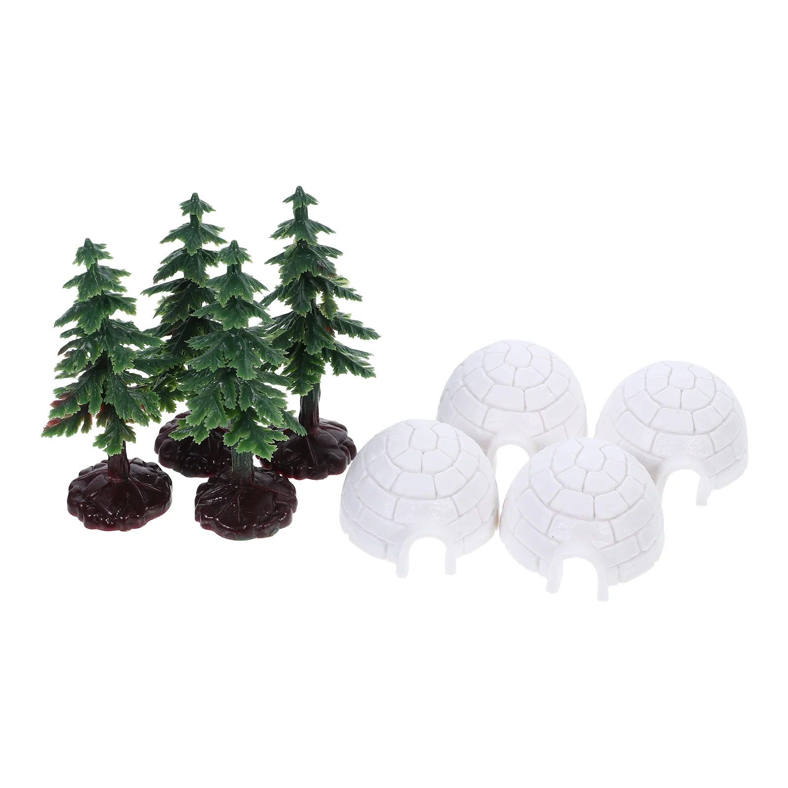 Igloo Model Mini Christmas Tree Decorations Ice House Models Farm Figurines Statue Decorative Fluffy