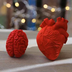 Halloween Mini 3D Heart Brain Silicone Mold Fondant Chocolate Moulds DIY Pastry Cake Decoration Baking Tools Cupcake Topper