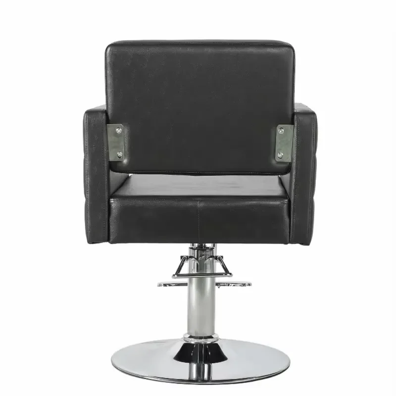 Professional Hydraulic Barber Chair Rotating Salon Styling Seat with Chrome Metal Base and Silicone Cushion for Hair Care