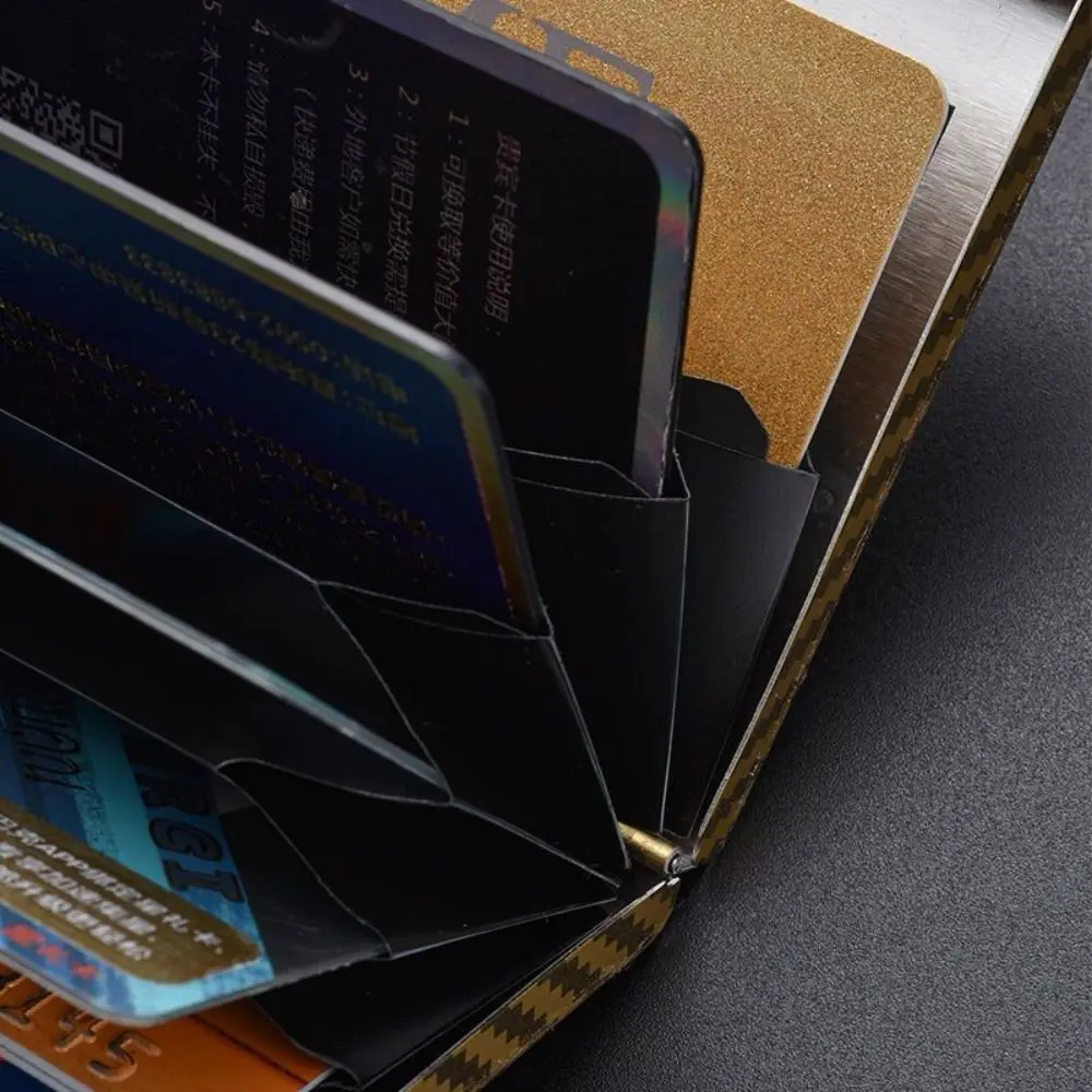 ธุรกิจ 6/10 ช่องใส่บัตรเครดิต Anti RFID Slim ID Cardholder สแตนเลสโลหะกรณีปอร์เต้คาร์เต้ทราเวล