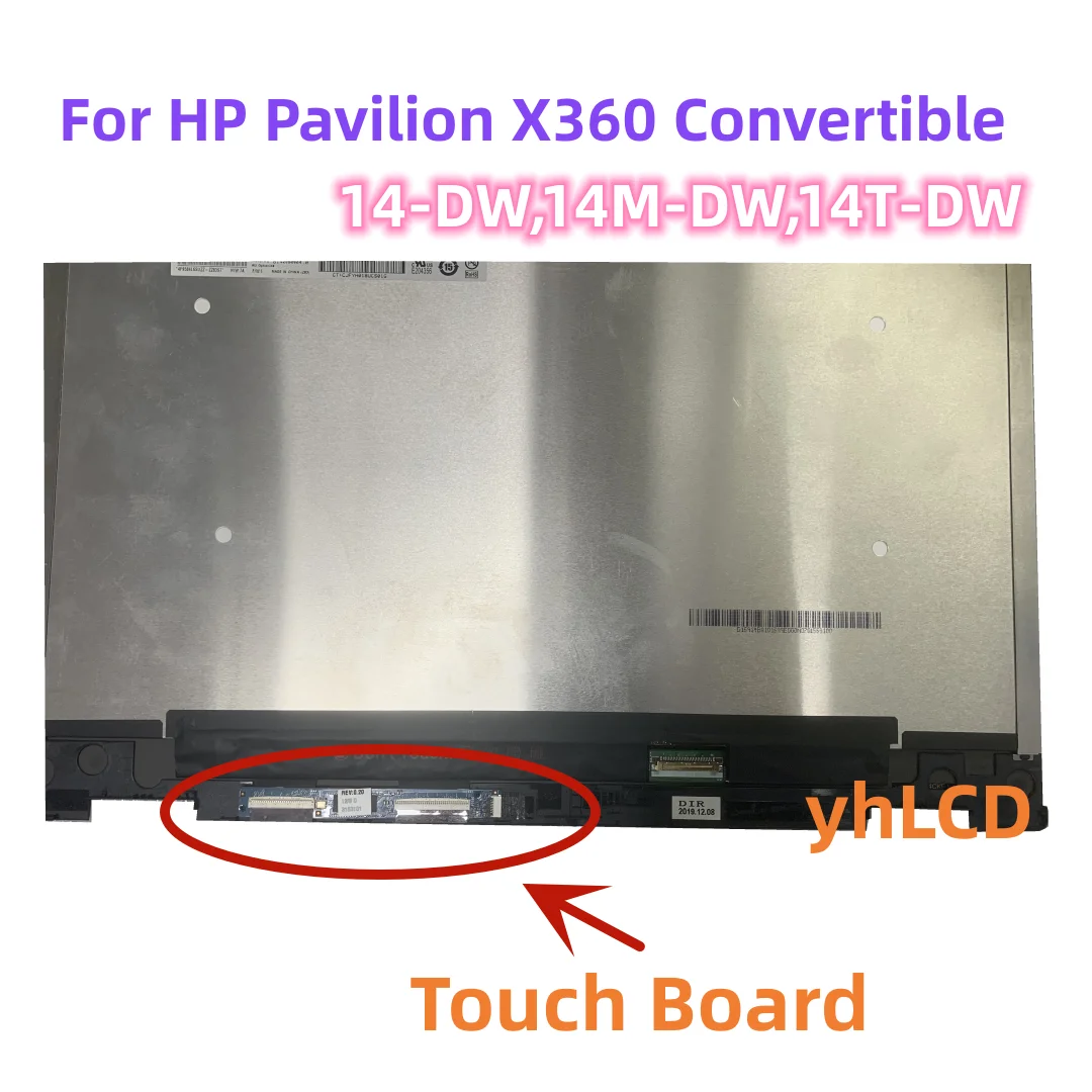 14.0 LCD Touch Screen Digitizer For HP Pavilion x360 14-DW 14T-DW100 14M-DW1023DX 14-DW1034NR 14-DW1079TU Assembly  Replacement