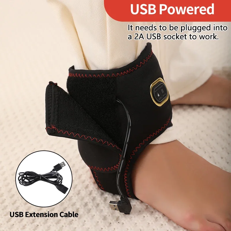 

Электрическая защита лодыжки с подогревом, три уровня температуры, вибрационный массаж, массажер для ног, защита суставов лодыжки, нагревательная пленка