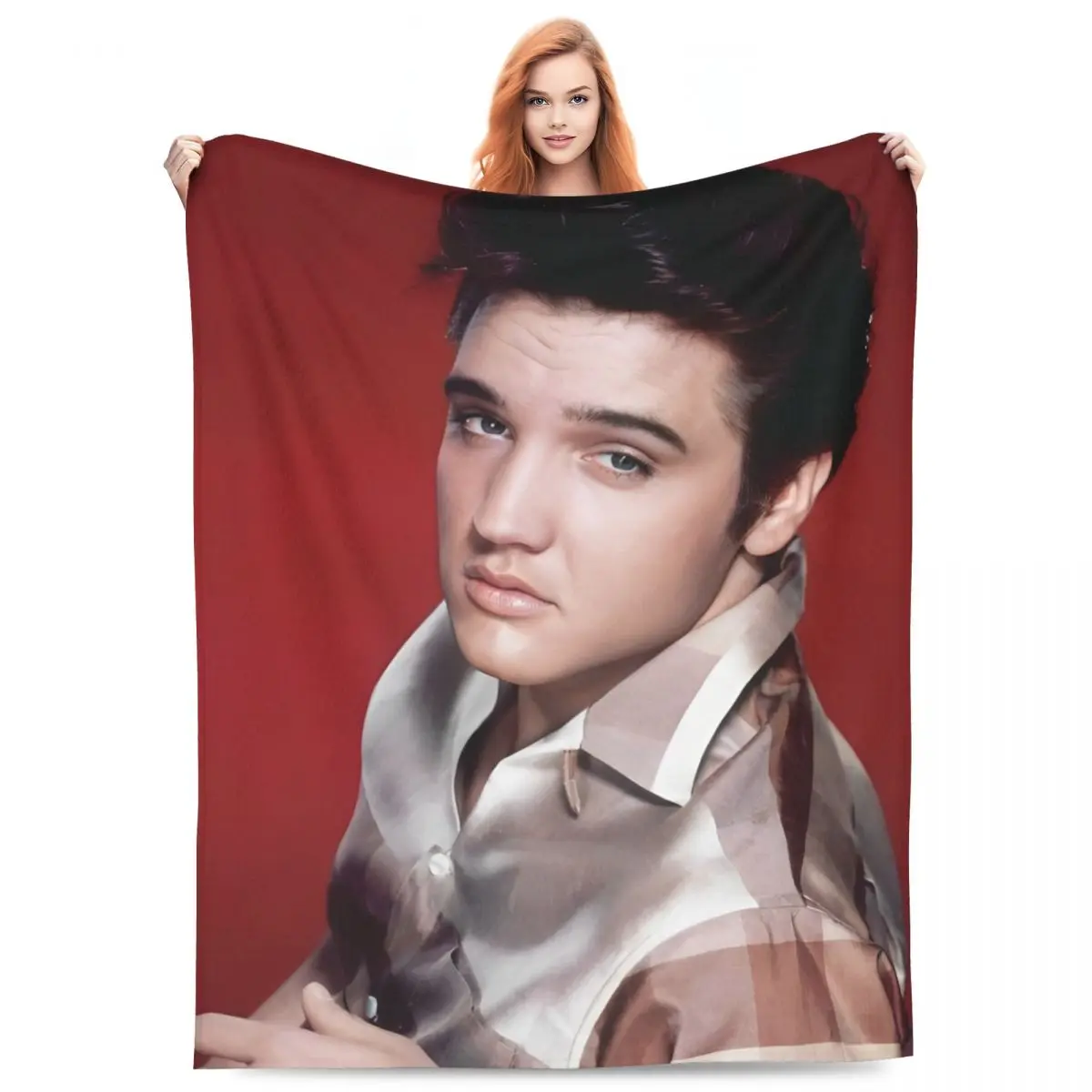 E-Elvis Presley Blanket Coral Fleece Plush Breathable Lightweight Throw Blankets for Bedding Travel Plush Thin Quilt