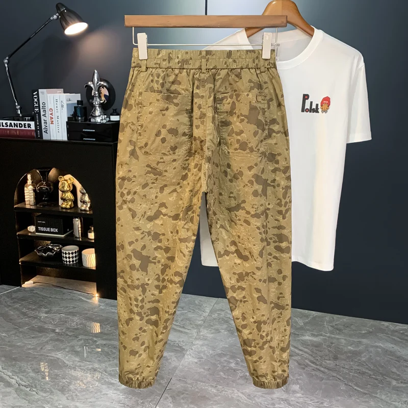 Летние тонкие камуфляжные рабочие брюки, повседневные мужские брюки, новинка 2025 года, универсальные свободные спортивные брюки до щиколотки