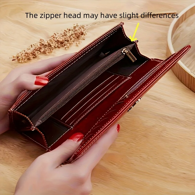 محفظة نسائية كلاسيكية - تصميم ثنائي الطي رفيع للغاية، يأتي مع بطاقات متعددة