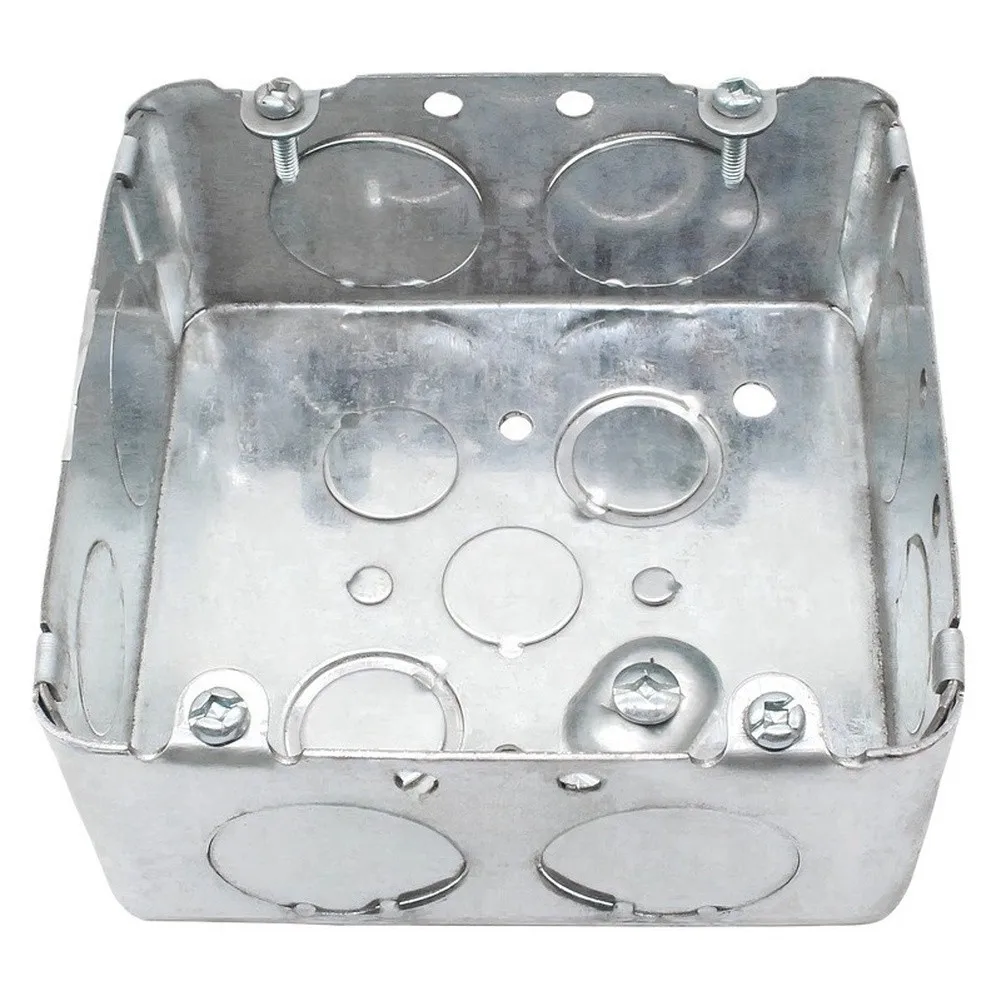 4x4Inch Galvanized Iron Bottom Box Dual Position Junction Box For For American Standard Electrical Wiring Installation Home Gar