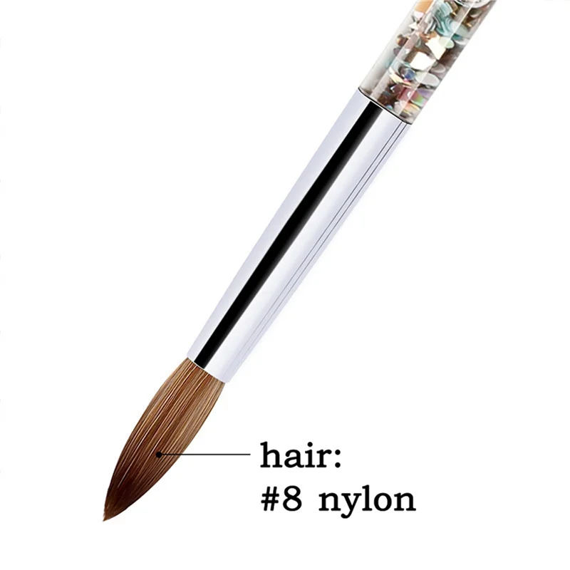 2Pc Rose Gold Kolinsky Sable Acrylic Nail Brush With Liquid Flow Glitter Nail Art Brush For Nail Art Tool 10