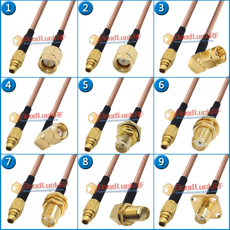 

MMCX Male to SMA Male RPSMA RP-SMA RP SMA Female Right Angle Washer Nut 4 hole Flange 50ohm Pigtail Jumper RG316 Extend Cable