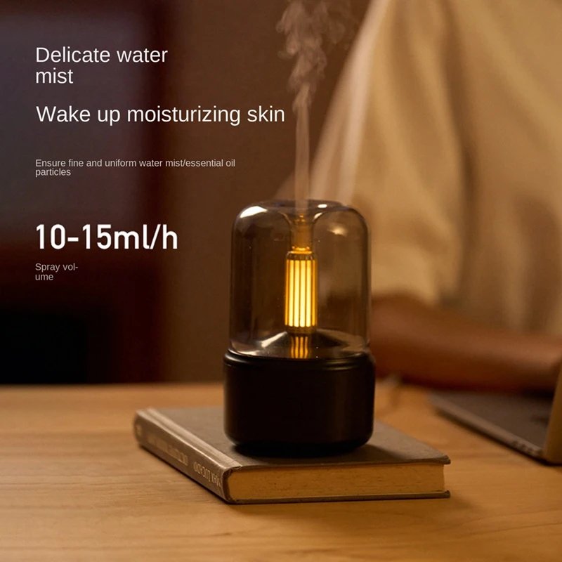 Humidificateur portable de purification d'air, 120ml, simulé ci-après, lumière, branché pour une utilisation dans la chambre à coucher et la maison