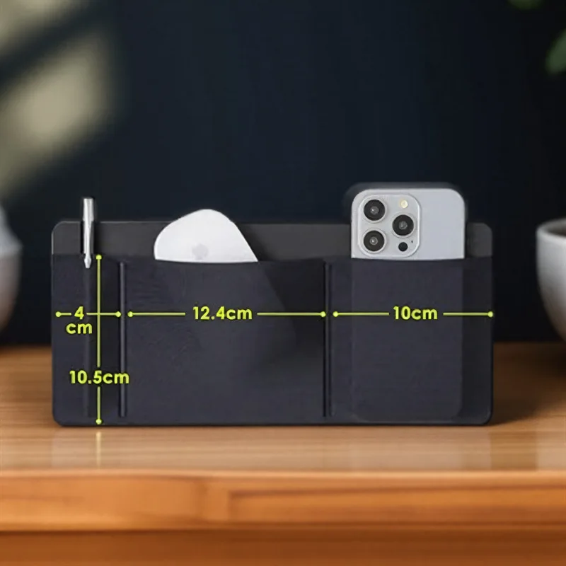 Spot Notebook Computer Self-adhesive Mouse Bag, Data Cable, Hard Drive Phone Storage Bag Large Capacity Lycra Fabric Storage Bag