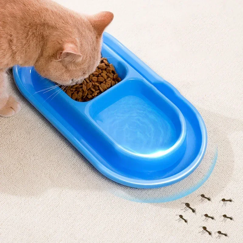 Comedero Doble para Mascotas, Plástico, Anti-Hormigas, Dispensador de Agua y Comida para Perros, Gatos y Cachorros, Dispensador Automático de Comida para Perros, Protección Contra Hormigas