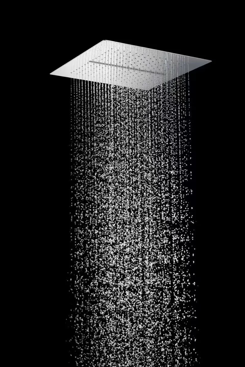 16 inch 400*400mm Square SUS304 Stainless steel Bathroom Shower head Waterfall Rainfall Top Quality Ultra-thin Ceiling install