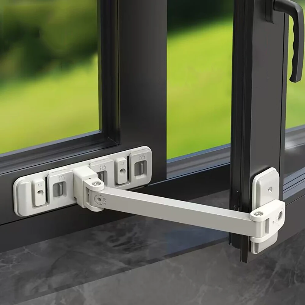 Multifunction Window Safety Lock Home Baby Security Protection Anti-Open Fall Adjustable Window Buckle Sliding Door Limit Holder