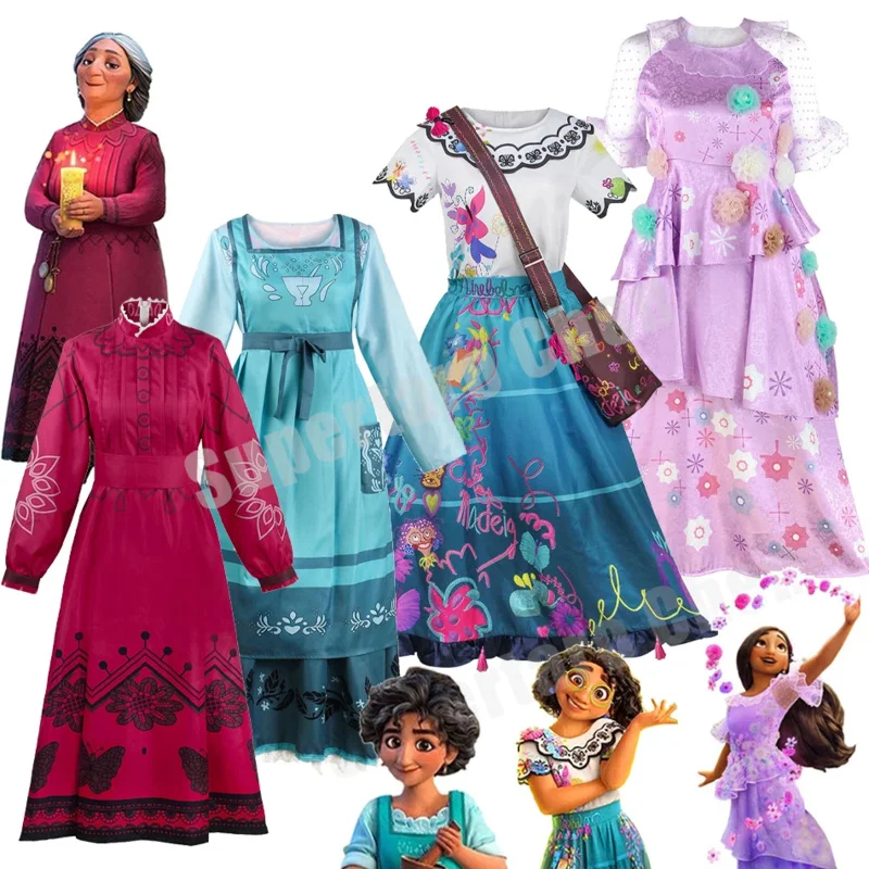 Vestido de Halloween para mujer, madre, abuela, Alma y Julieta, disfraz de Encanto a juego para la familia, conjuntos de ropa para niños pequeños, 2022