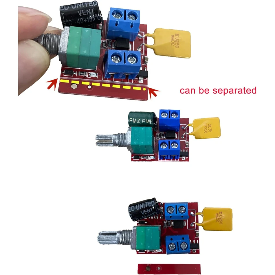 4pcs DC Mini Motor PWM Speed Controller Small LED Dimmer 5A 90W 3V 6V 12V 24V 35V Speed Control Switch 5A 90W PWM image 3