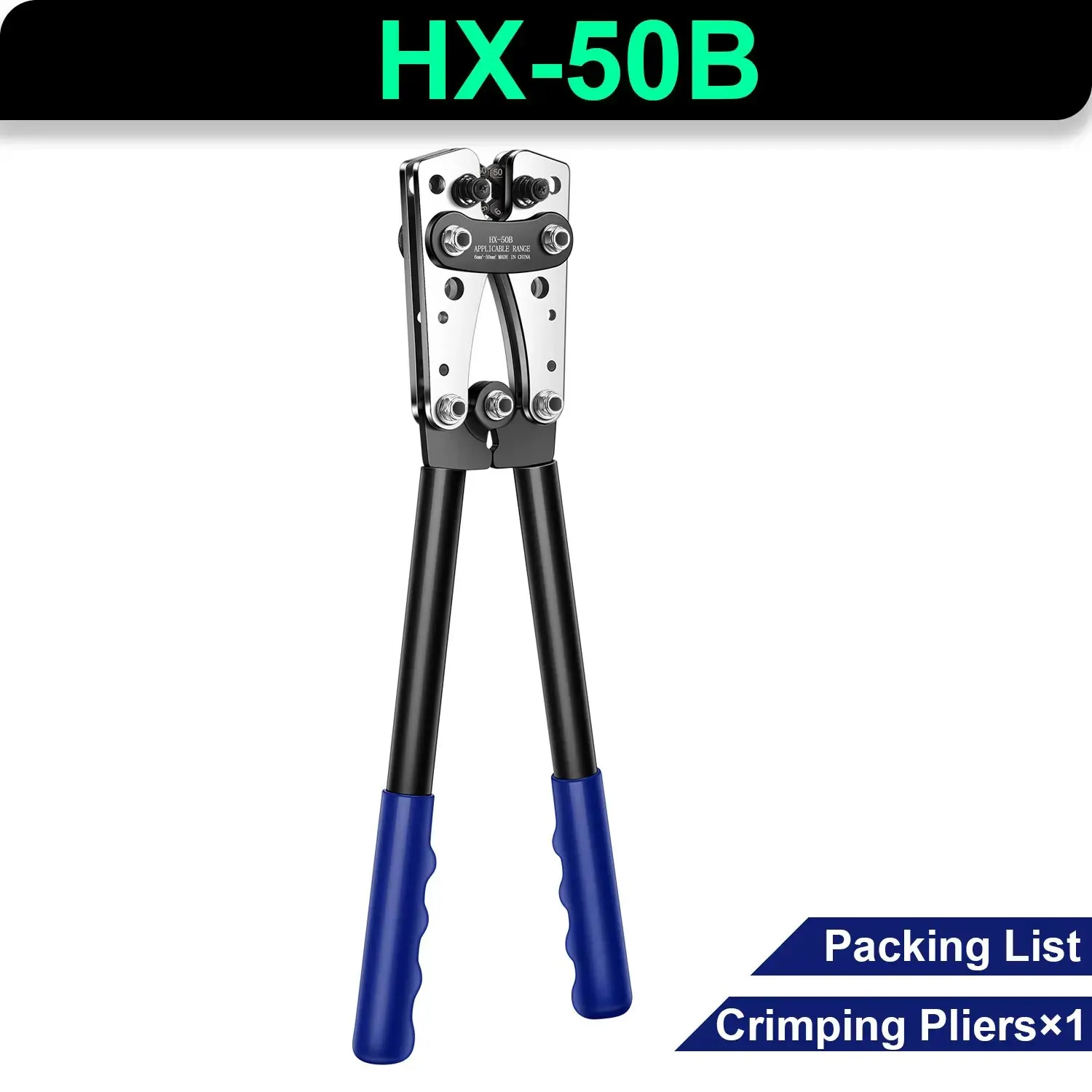 HX-50B 6-50mm2 Batterij Kabelschoen Krimptang Voor AWG 10-1/0 Zware Draadschoen Buis Terminal Crimper Hex Crimp Gereedschap Tang