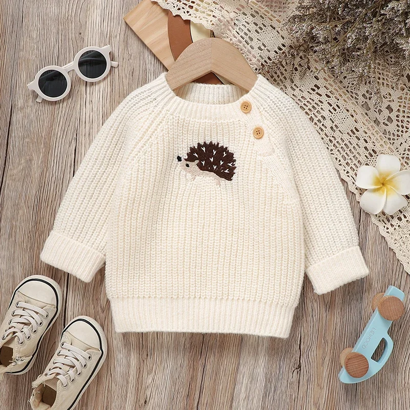 Baby Sweaters Knitted Newborn Girl Boy Pullover Long Sleeve Autumn Infant Children Clothing Cute Cartoon Hedgehog Tops Outerwear