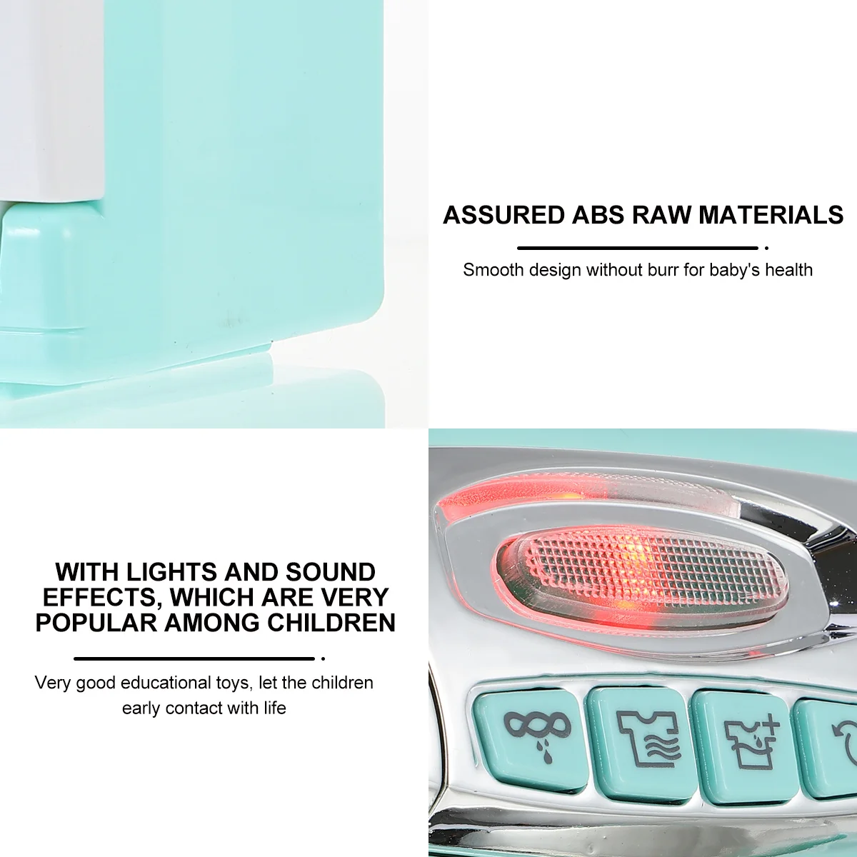 

Plastic Simulated Washing Machine For Baby Educational Play -On Pretend Playwasher Dryer -Friendly Durable