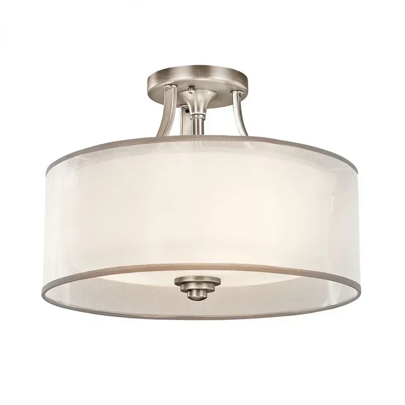 American Fabric Ceiling Lamp Simple Chinese Style Light for Bedroom Study Porch Living Room - Home Decorative Lighting