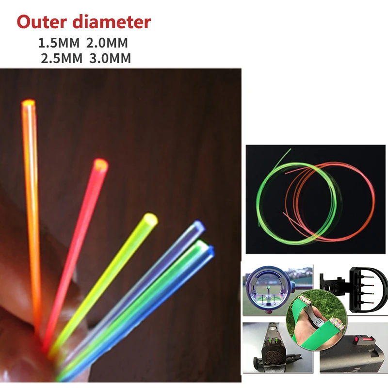 4 Inches Fiber Optic Bow Sight Fiber Red Green Orange 1.5/2/.0/2.5/3mm Slingshot or Compound Bow sight Pin Bow sight Accessory