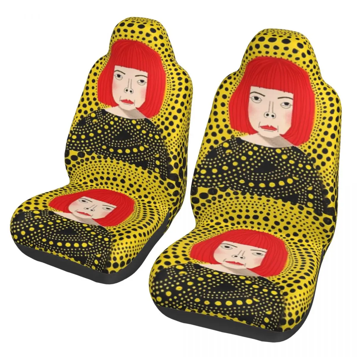 Yayoi Kusama Aesthetic Car Seat Cover Pumpkin Art Dots Automobiles Seat Covers Fit for Cars Auto Protector Accessories 2 PCS