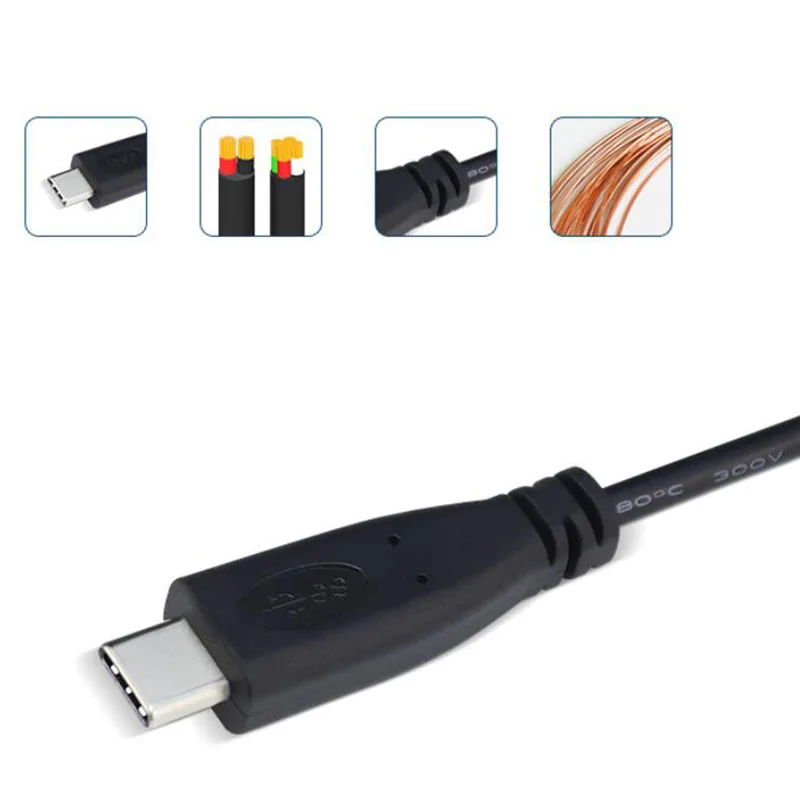 USB 2.0 Type C male Female Plug Connector repair Welding DIY Cable power Charger 25cm 1m 2m 2 4 core pin 4pin data extend Wire t