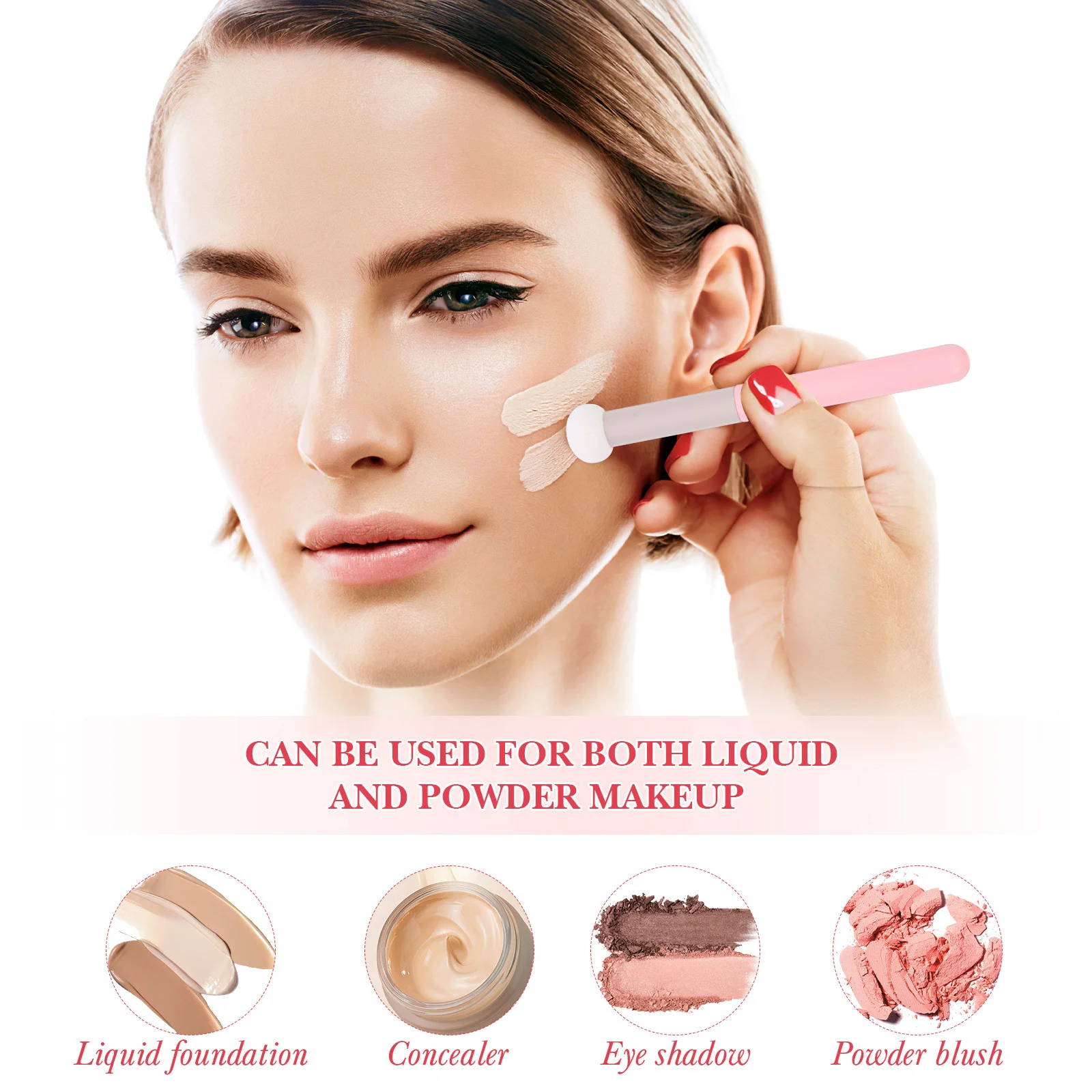 4 Stück Concealer-Schwammpinsel, Pilze, kleine Make-up-Applikatoren für Foundation, Pudermischung, glatt unter den Augen