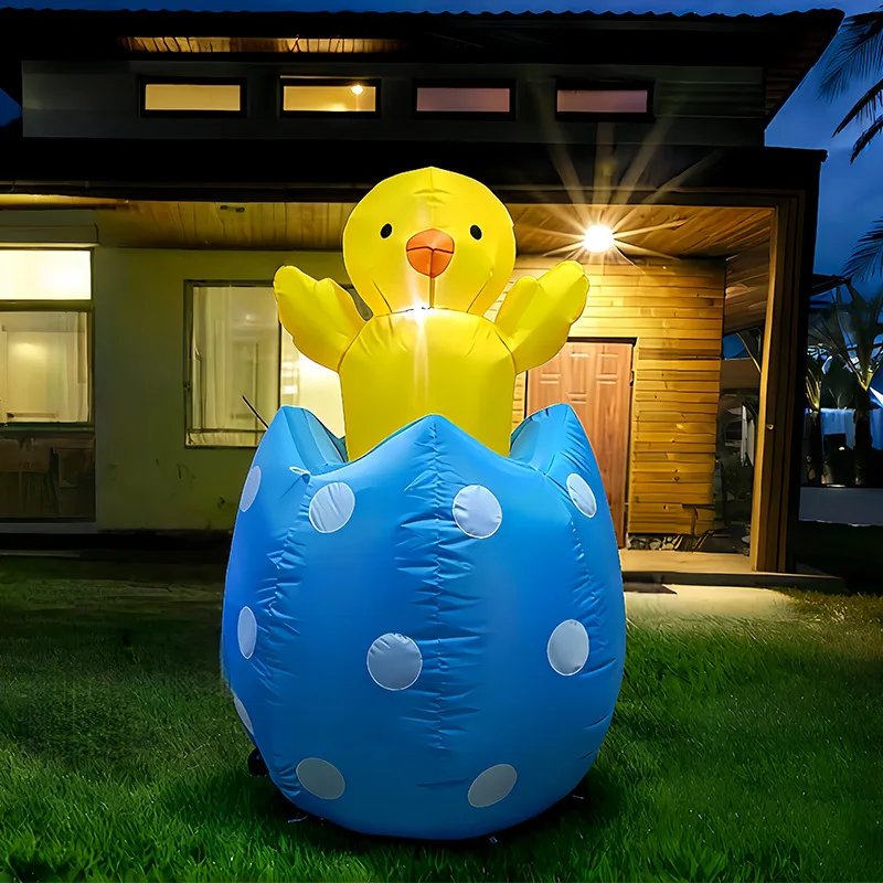 

Easter Inflatable Chick Breaks Out of Its Shell Lifting Easter Egg Gas Mold LED Light Outdoor Decoration Garden Ornament