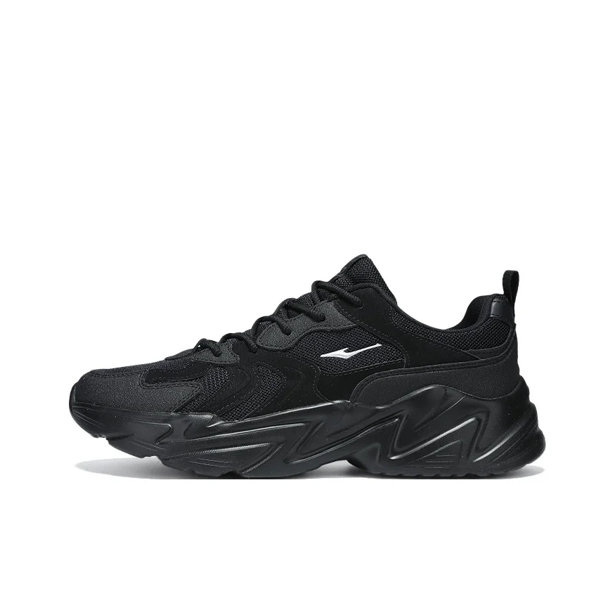 Erke Cushioning Slip Resistant Low top Casual Running Shoes Men's Jet Black 51124302314