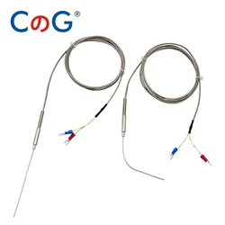 CG K Type Armored Thermocouple WRNK-191 High Precision Diameter1/1.5/2/3/4/5mm Bendable Temperature Sensor Probe with 1.5M Cable