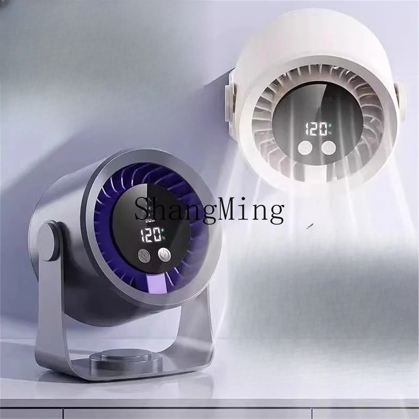 SM مروحة خارجية للمطبخ المكتبي الجديد، مروحة توزيع شاشة رقمية قوية مثبتة على الحائط