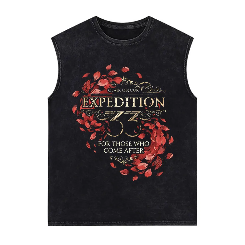 Clair Obscur Expedition 33 For Those Who Come After Vintage Washed Vest Men Women Fashion Casual Oversized Sleeveless Tank Tops