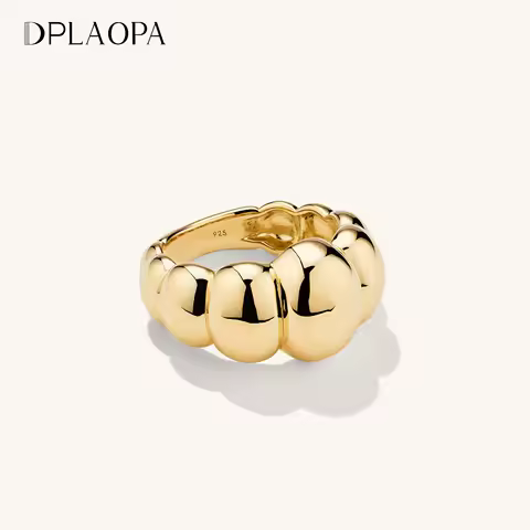 DPLAOPA 925 Sterling Silver Gold Irregular Big Ring Women 2024 Luxury Fine Fashion Women Vintage Wedding Jewelry Gift