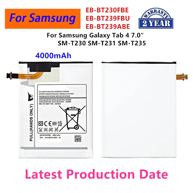 Brand New Tablet EB-BT230FBE EB-BT239FBU EB-BT239ABE 4000mAh Battery For Samsung Galaxy Tab 4 7.0