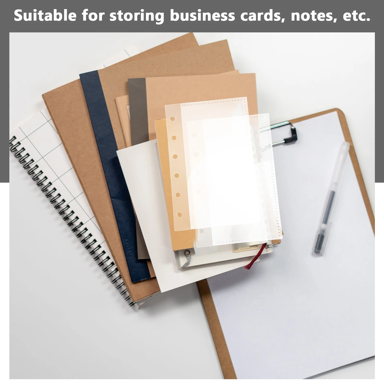 

PP Double layer Binder Accessories 6 hole Loose Leaf Pocket Budget Book Insert Small Daily Use Pockets Folder
