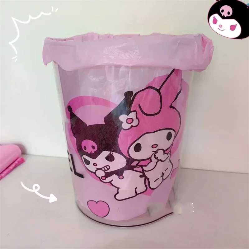 Sanurgente Kawaii Kuromi Sac à ordures, optique de dessin animé, My Melody, Portable GlaStyle, Alimentaire emballé, Sac en plastique, Fournitures de