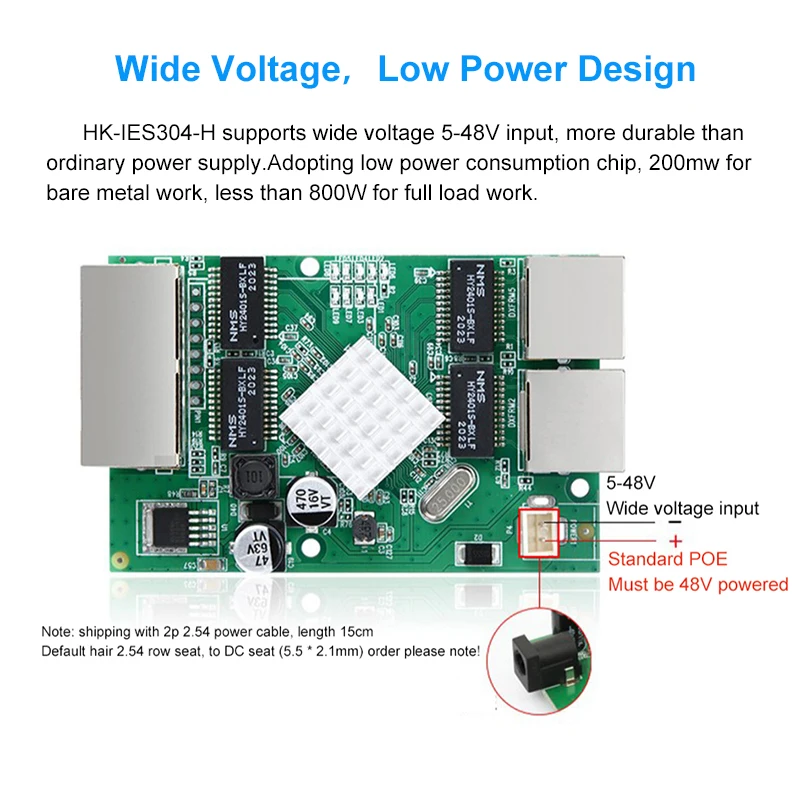 Industrial-grade 4-port (2+2) Gigabit Embedded POE Switch Module, Horizontal Rack Mount